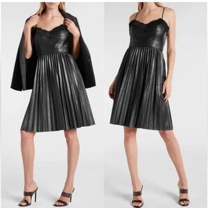 Express Black Lace-Trim Mini Dress